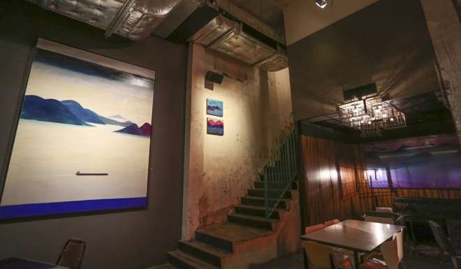 Winkworth’s works on display at Ping Pong Gintonería, in Sai Ying Pun. Picture: Jonathan Wong.