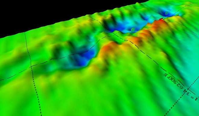 A 3D map showing the seabed site of HMS Exeter after the ship had been removed. Photo: The Guardian