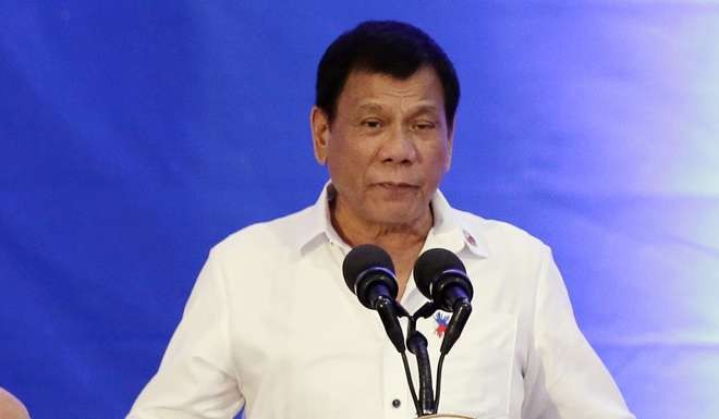 Philippine President Rodrigo Duterte in Manila, Philippines on Monday. Photo: AP