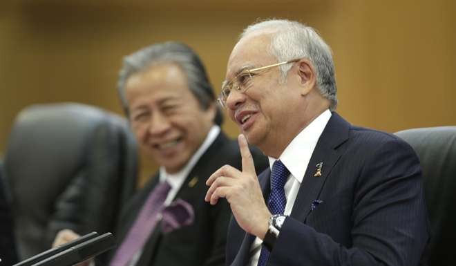 Malaysia's Prime Minister Najib Razak speaks at the Great Hall of the People in Beijing. Photo: AFP