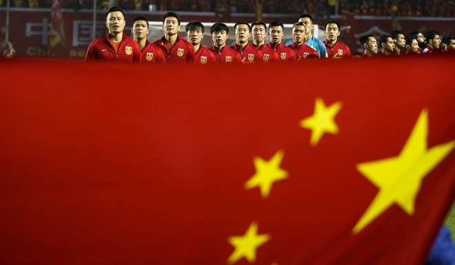 China ahead of their World Cup qualifier with Syria. Photo: Reuters