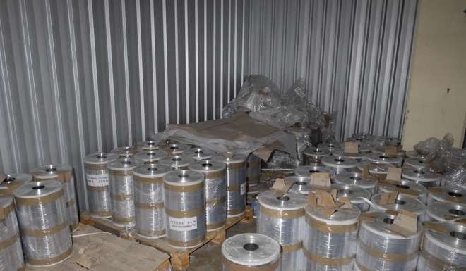 The 500 kilograms of drug MDMA was hidden inside aluminium rolls that shipped into Sydney’s Port Botany from Italy. Photo: Australian Federal Police