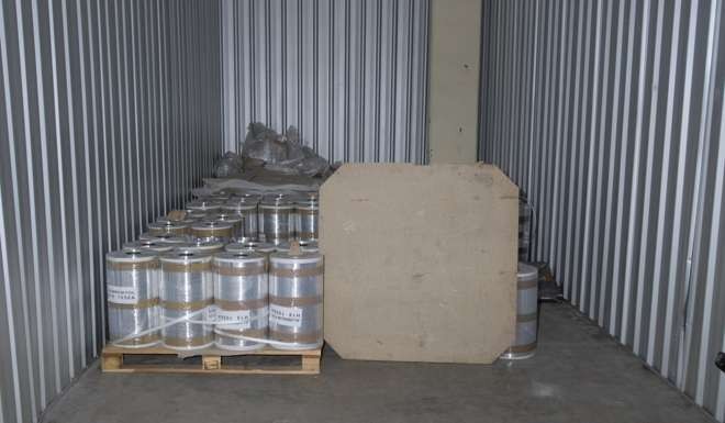 The 500 kilograms of drug MDMA was hidden inside aluminium rolls that shipped into Sydney’s Port Botany from Italy. Photo: Australian Federal Police