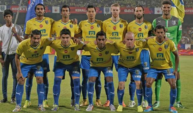 David James (far top right) playing for Kerala Blasters in the Indian Super League in 2104. Photo: Indian Super League