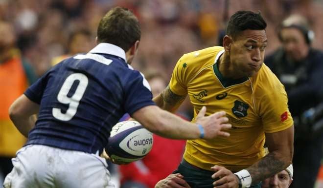Israel Folau returns to the Australia line-up for the match against Ireland. Photo: Reuters