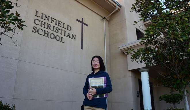 A file picture taken in March of Chinese student Zhou Hailun who was studying at a school at Temecula in California. Photo: AFP