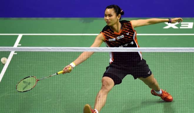 Tai Tzu-ying of Taiwan returns the shuttle during her quarter-final win over Japan’s Aya Ohori. Photo: Xinhua
