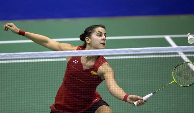 Carolina Marin of Spain made some noise during her quarter-final victory. Photo: EPA
