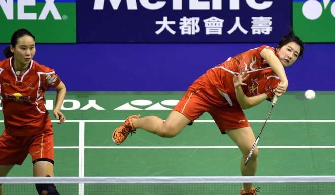 China’s Bao Yixin and Yu Xiaohan during their quarter-final victory in their women's doubles match against Misaki Matsutomo and Ayaka Takahashi of Japan. Photo: Xinhua