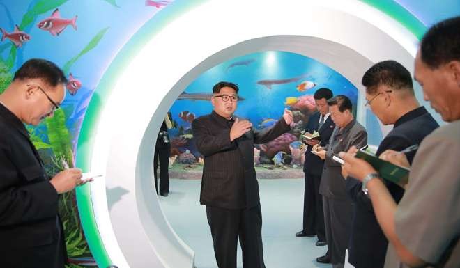 North Korean leader Kim Jong-Un inspects the remodelled Mangyongdae children’s camp in Pyongyang. Photo: AFP