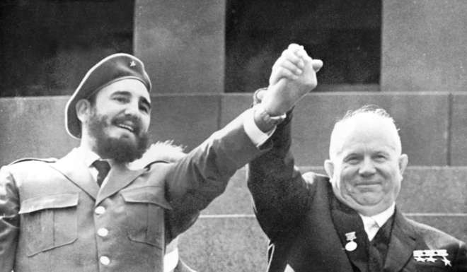 Fidel Castro with Soviet Premier Nikita Khrushchev in 1963. Photo: AP