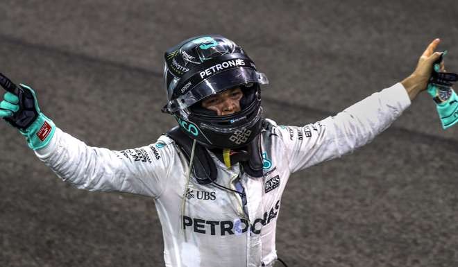 Nico Rosberg savours the moment in Abu Dhabi. Photo: EPA