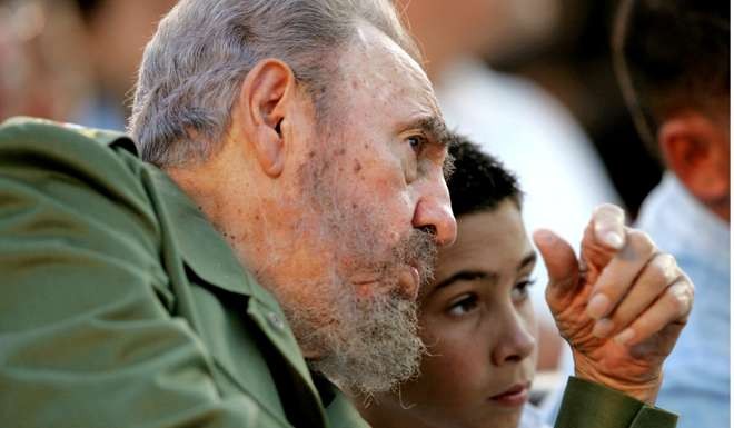 Castro and Gonzalez during a political rally in celebration of Elian's 12th birthday in Cardenas in 2005. Photo: Reuters