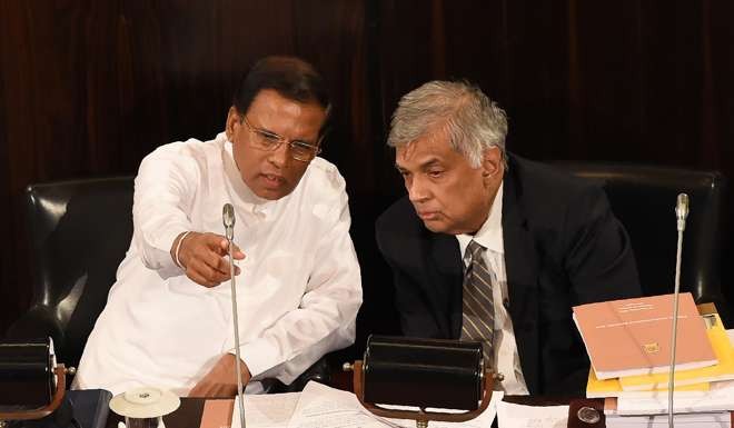 Sri Lankan President Maithripala Sirisena and Prime Minister Ranil Wickremasinghe. Photo: AFP