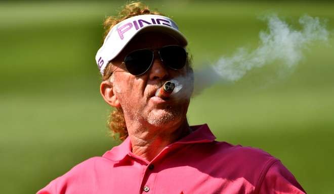 Miguel Angel Jimenez at the Hong Kong Open. Photo: AFP