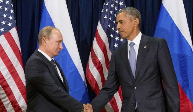 Russian President Vladimir Putin with US President Barack Obama last year. Photo: AP