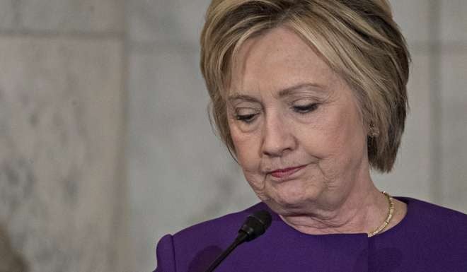 Defeated Democrat Hillary Clinton. Photo: Bloomberg