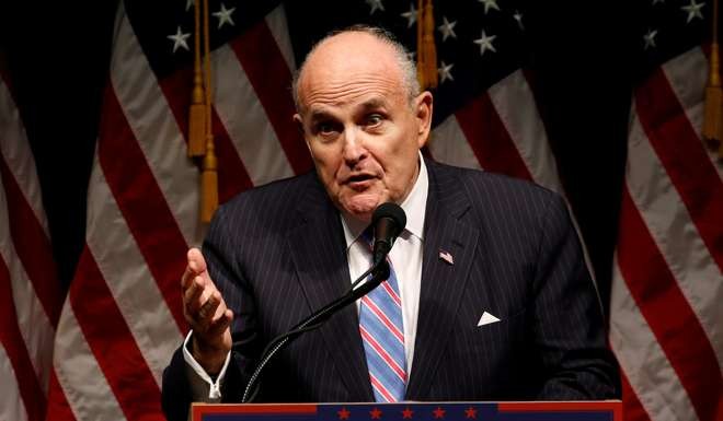 Former New York mayor Rudy Giuliani took himself out of contention for the post. Photo: Reuters