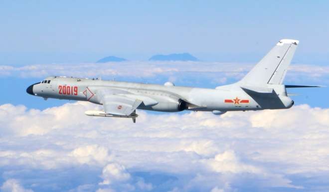A PLA H-6K bomber is shown on a unspecified training mission. Spokesman Shen Jinke says the Chinese air force will continue missions over the East and South China seas. Photo: Xinhua