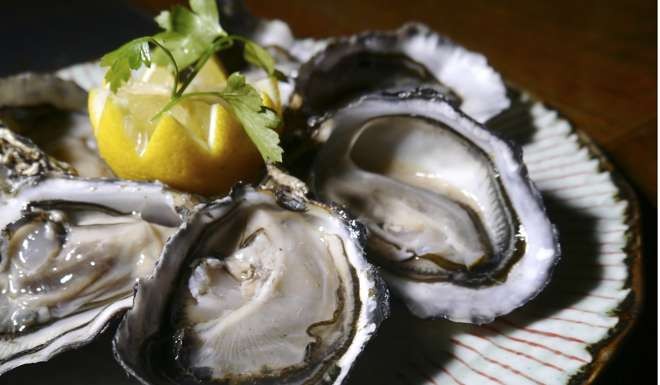 A platter of six oysters for HK$88 at A.O.C. in Wan Chai.