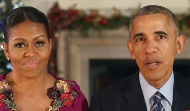 The Obamas deliver their final Christmas message. Photo: YouTube