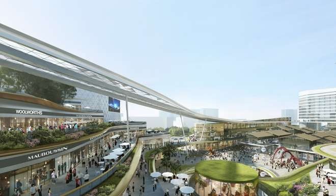 The Sanya integrated commercial and transportation hub, in Sanya, China. Photo: courtesy of Aedas
