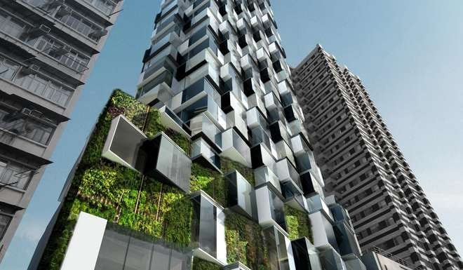 Mongkok Residence, by Aedas, is an example of biophilic design in Hong Kong. Photo: Aedas