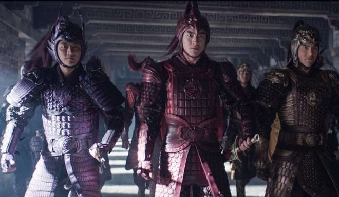 Eddie Peng (right) as one of the many commanders in The Great Wall.