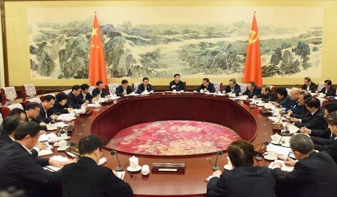 Xi Jinping presides over a meeting of the Politburo of the Communist Party on Monday and Tuesday this week. Photo: Xinhua/Rao Aimin
