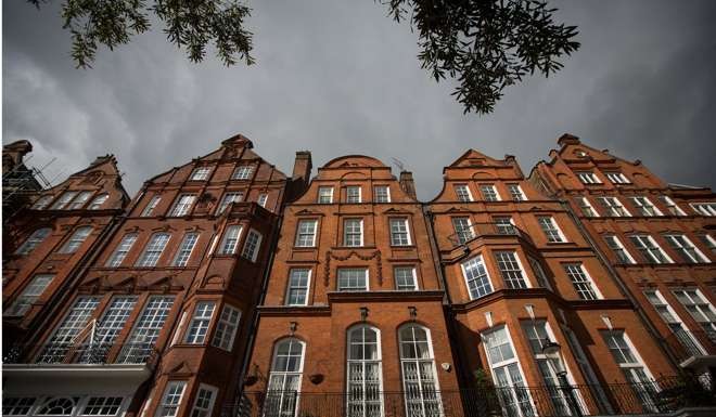 Residential properties stand in Cadogan Square in London. Chinese investors are snapping up real estate in the city in the wake of the sterling’s depreciation. Photo: Bloomberg