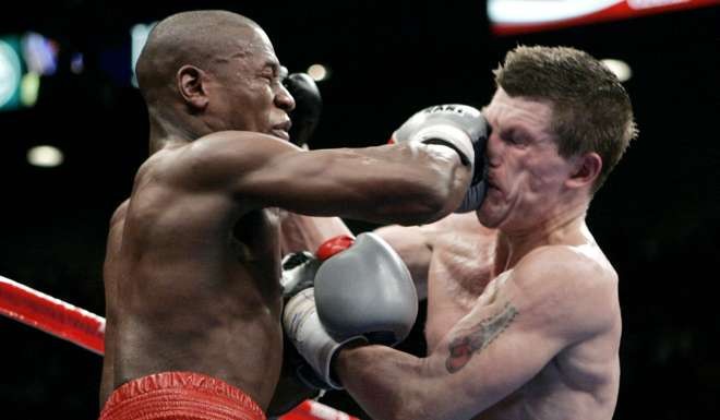 Ricky Hatton was never the same fighter after he was knocked out by Floyd Mayweather Jnr in 2007. Photo: AP