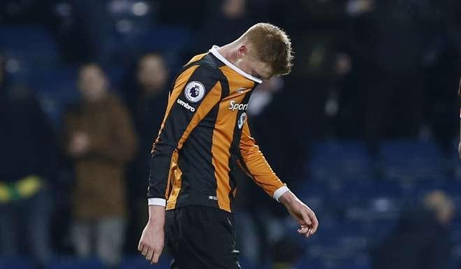 A dejected Hull City's Sam Clucas leaves the pitch after their loss to West Bromwich Albion at New Year.