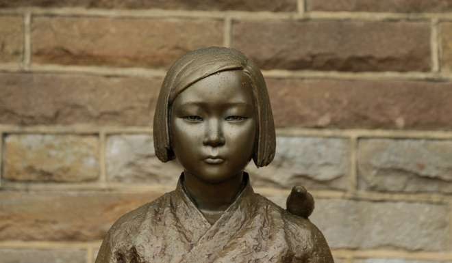 A comfort woman statue at a church in Sydney. A Japanese community group has filed a complaint to Australia’s Human Rights Commission, demanding the statue be removed because it fans anti-Japanese sentiment. Photo: Reuters