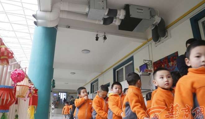 Xian Hi-Tech Kindergarten has installed air purifiers in 27 classrooms after noticing an increasing number of its students have fallen ill during recent winters. Photo: Handout