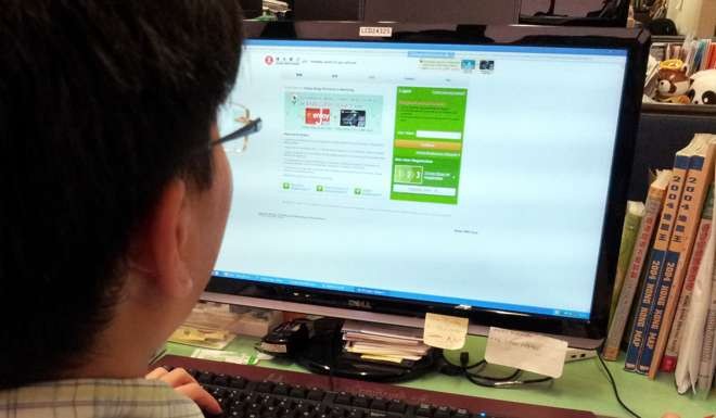 A person using internet banking. Photo: SCMP