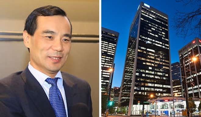 Anbang Insurance Group chairman Wu Xiaohui and Vancouver's Bentall Centre, which Anbang aquired last year. 0Photo: Anbang Insurance