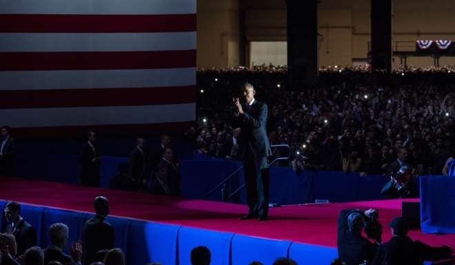 President Barack Obama waves to supporters after delivering his farewell speech at McCormick Place on January 10 in Chicago. President-elect Donald Trump will be sworn in as the 45th president on January 20. Photo: AFP