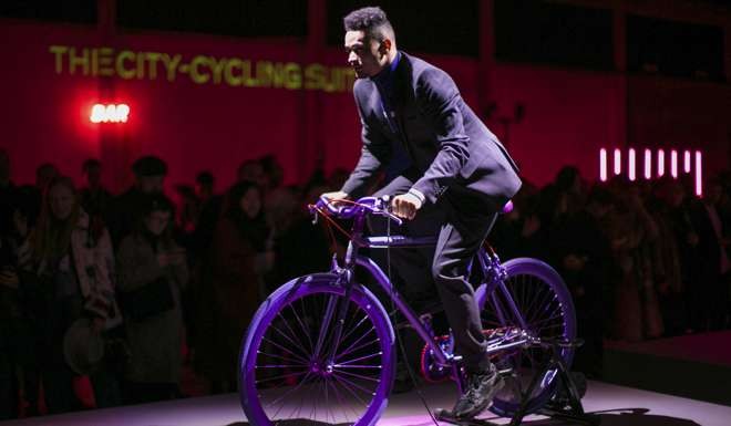 A model shows a suit by Paul Smith at Pitti Uemo. Photo: Pitti Uemo