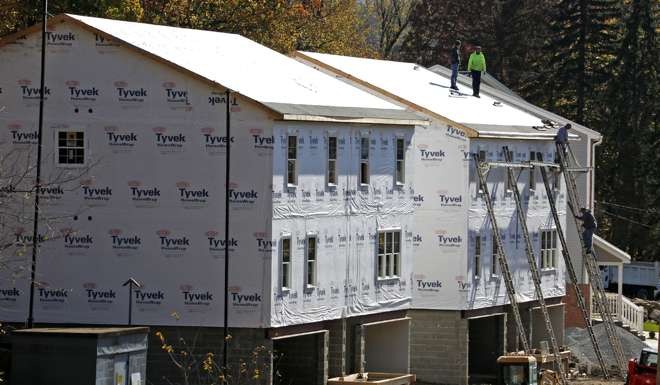 Construction continues on new homes in Canonsburg, Pennsylvania. Photo: AP