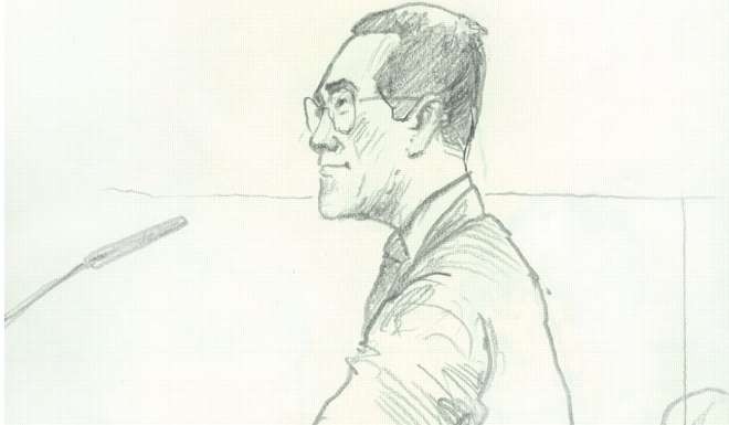 A sketch of Henry Tang in the High Court. Photo: Adolfo Arranz