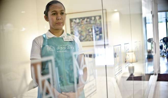 Trainee housekeeper Maria Del Bago. Photo: Bloomberg