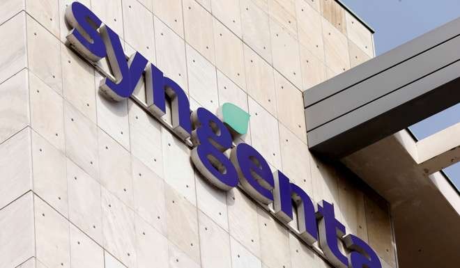 The logo of Swiss agrochemicals maker Syngenta is seen at its headquarters in Basel, Switzerland. Photo: Reuters