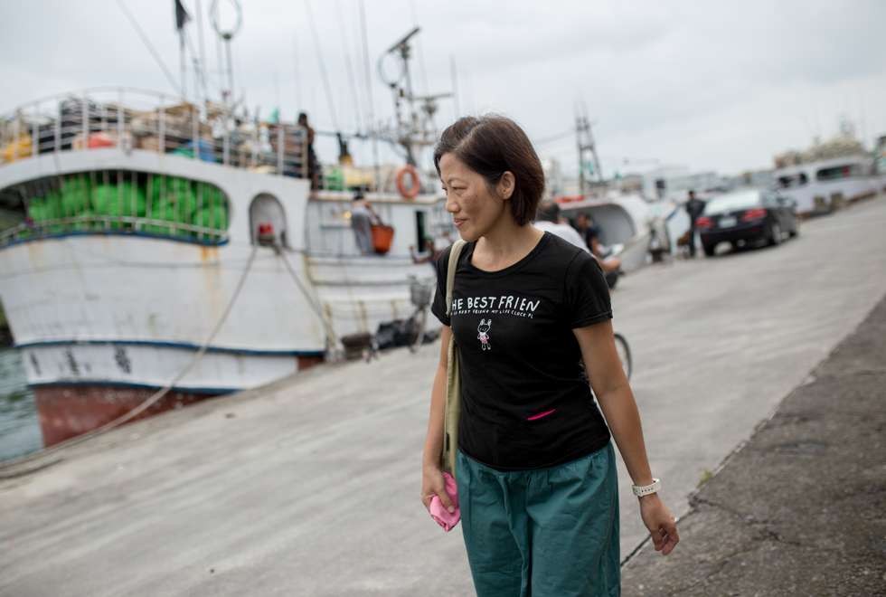 Allison Lee, founder of the Yilan Migrant Fishermen Union, at Nanfangao harbour.