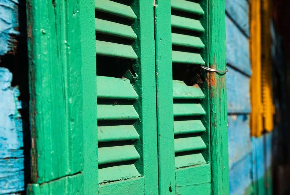 An artful shot of a window shutter in La Boca illustrates depth of field. Picture: Alamy